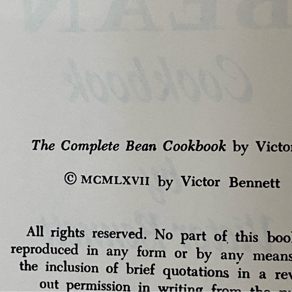 Vintage 1967 The Complete BEAN Cookbook by Victor Bennett Hardcover w Dustjacket - Picture 6 of 11